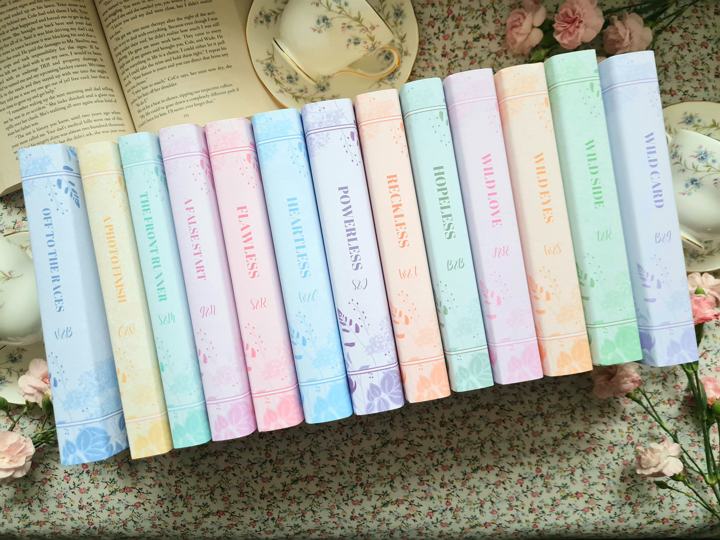 Custom Rainbow Floral Spray Dust Jackets, you choose your Titles and Colours.