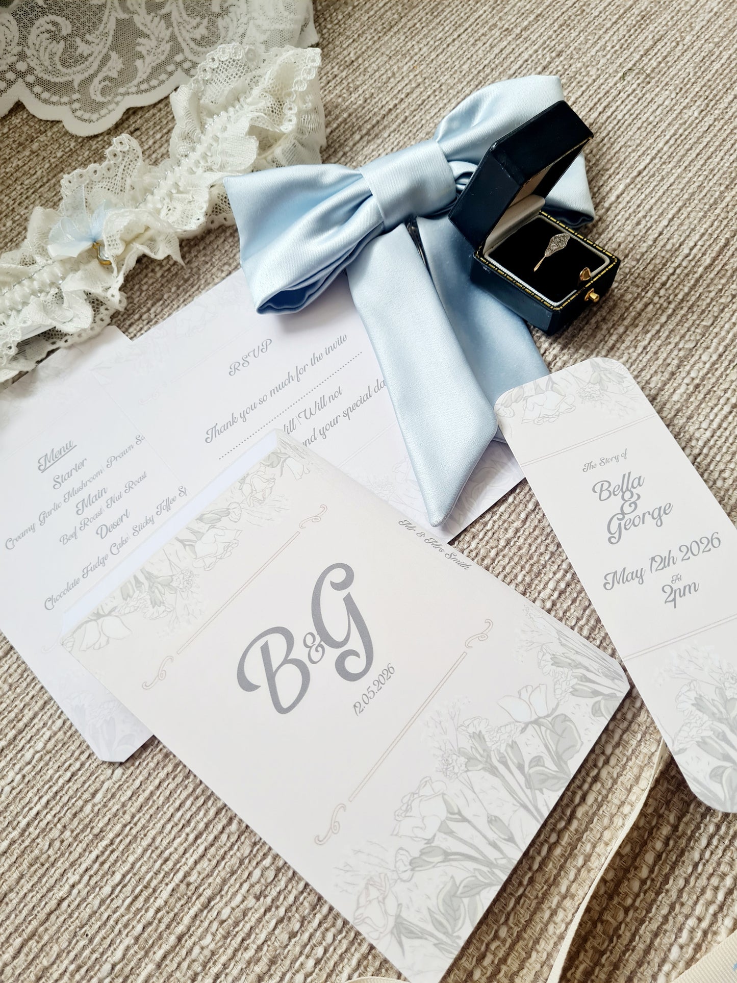 Rose Book Wedding Invite and Table Decor Package