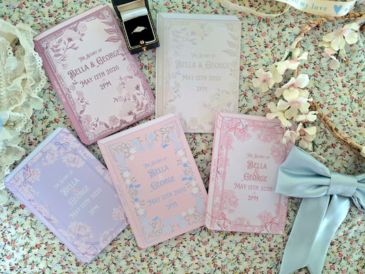 Floral Book Style Wedding Invite