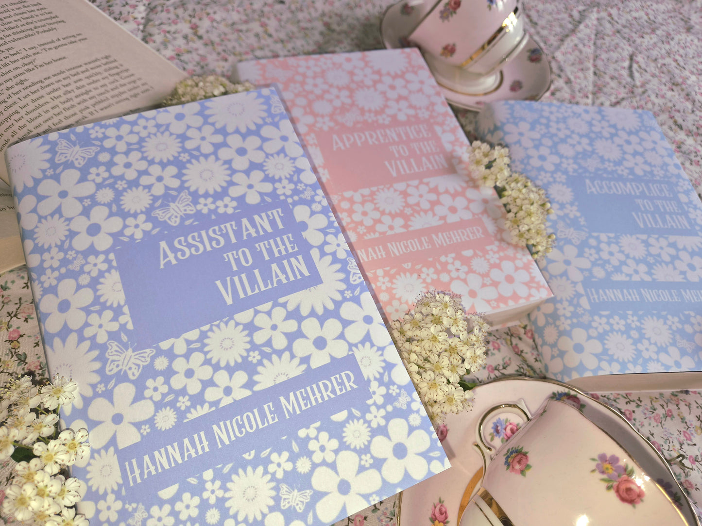 Custom Book Dust Jacket Covers. Pretty Floral Pattern, rainbow colours. Choose your title and colours.
